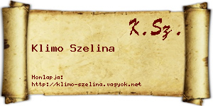 Klimo Szelina névjegykártya